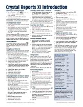 Crystal Reports XI Quick Reference Guide (Cheat Sheet of Instructions, Tips & Shortcuts - Laminated)