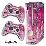 New XBOX 360 Console Protective Decal Skin - Pink Butterfly