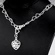 Sterling Silver Necklaces - Love - Length: 16", Height: 23mm