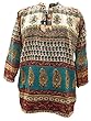 Cotton Blouse Multicolor Printed Short Kurta for Womens L