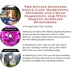 The Online Business Setup, Lazy Marketing Methods, Viral Marketing for Wine Making... by Wine Making