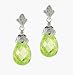 Sterling Silver CZ Diamond Peridot Briolette Earrings