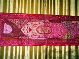 Spectacular Zardozi India Sari Tapestry Wall Hanging Table Runner