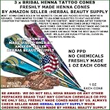 3 X Henna Cones FRESHLY Made By Herbal Beauty Supply FREE SHIPPING