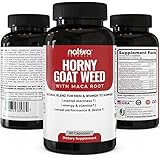 Natural Horny Goat Weed Extract Complex w/ Maca Root, Tongkat Ali, Saw Palmetto | Best Herbal Libido Booster Supplement For Men & Women | 1000mg Epimedium & 10mg Icariins per Serving | 60 Capsules