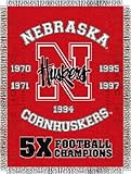 Nebraska Cornhuskers Woven Tapestry Throw Blanket NCAA Champions 48 x 60