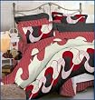 Queen Size Burgundy 100% Cotton 200 Thread Count Duvet Covers Set with Pillow Case