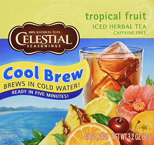 Celestial Seasonings Tropical Fruit Cool Brew Herbal Tea Bags, 40 ct