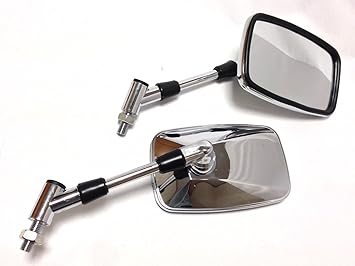 【クリックでお店のこの商品のページへ】(nakira) 視界絶好調！ 大きめ四角のカスタムミラー！ メッキ 汎用 422： スポーツ＆アウトドア