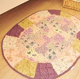 Shabby and vintage oval Patchwork Quilted Bath Rug-purple