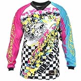Ed Hardy Motorsports Men's Racing Motorcycle Jersey with Graphics of Ed Hardy Tiger and Checkered Racing Flag