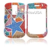 Blackberry Bold 9000 Genuine Swarovski Crystal (7ss) Multi Color Star Design Faceplate Cover Case