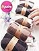 Vero Monte 5 Pairs Women's Horizontal Stripes Crew Socks Rabbit Hair Wool Blended