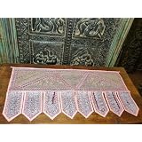 Cherry Blossom Pink Beads Sari Toran Wall Tapestry Topper Valance Free Shipp