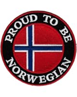 Proud To Be Norwegian Embroidered Patch Norway Flag Iron-On Biker Emblem