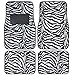 BDK White Zebra Seat Covers & Floor Mats Set Fur Print Complete - Full Set, Universal Fit