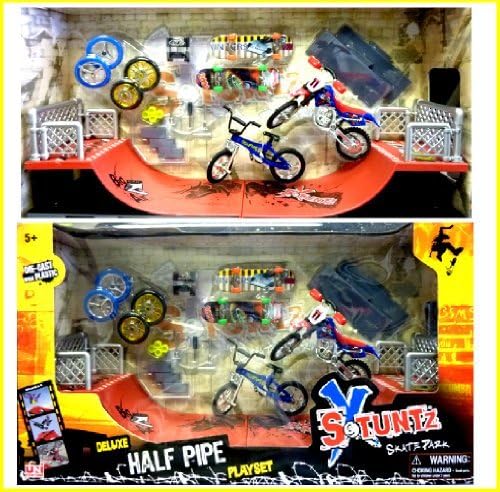 HALF PIPE SKATE RAMP FINGER DECK SKATEBOARD BMX STUNT BIKE PLAYSET GIFT TY511 by XSTUNTZ
