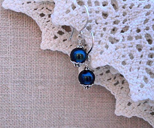 Black Pearl Drop Earrings, Cultured Freshwater Pearls Available in Silver or Gold