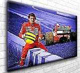 Ayrton Senna Pop Art No.1 Un-Framed (30in x 20in) 01 Canvas Art Poster Print Stunning Quality