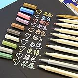 Set of 10 Colors Metallic Marker Pens Gold Silver White Pink Ink Card Making NEW