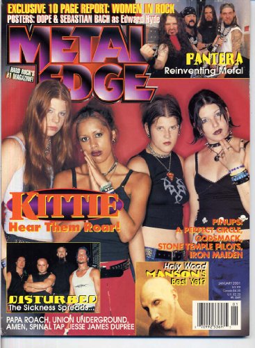 Metal Edge KITTIE Alice Cooper WOMEN IN ROCK Dope SEBASTIAN BACH Scott Weiland IRON MAIDEN January 2001 (Metal Edge Magazine)