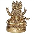 Hindu Gods Religious Sculpture Brahma Vishnu and Shiva Made in Brass 4.75 x 2.75 x 3.25 inches