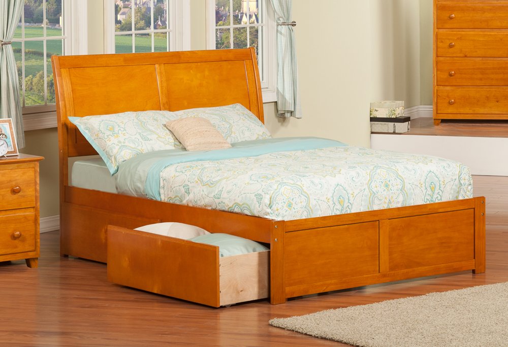 Amazon.com: Atlantic Furniture Portland Full Bed with Flat Panel ...