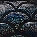 Mystic Hologram Jumbo Fish Scale Stretch Spandex Black 58 Inch Fabric by The Yard (F.E.