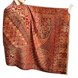 IMAGE OF Jamawar Cotton Paisley Shawl With Bootie Design, Women Neck Wrap (Free Shipping) Shw0230