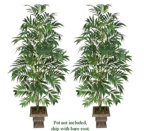 TWO 8′ Artificial Bamboo Palm Trees