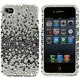 Diamond Rhinestone fashion Snap on Case for Apple iPhone 4 16GB 32GB Mobile Phone by Apple (Splash Grey)