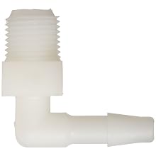 Nylon Tubing Connector, Barbed Elbow, 3/32" x 3/32" Tubing ID (Pack of 25)
