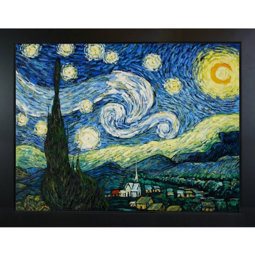 overstockArt Vincent Van Gogh Starry Night 36-Inch by 48-Inch Framed Oil on Canvas