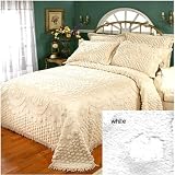 Kingston CHENILLE Bedspread QUEEN - WHITE
