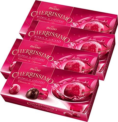 Valentine's Day Cherrissimo Liquor Filled Dark Chocolate Covered Cherries 9 Ct p/box - 4 Box Gift Bundle