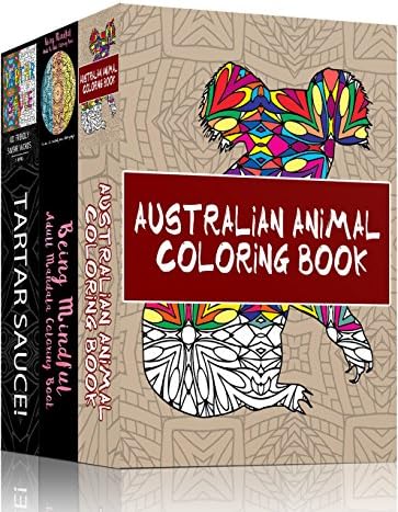 Adult Coloring Book Set of 3~ Choose 3 of 9 books *Australian or Barnyard Animals, Elephants, Mandalas Book 1, 2 or 3, Kid-Friendly Swear Words French, Spanish or English *PLUS Geometric coloring book