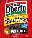 Oh Boy! Oberto Peppered Natural Style Beef Jerky, 3.5-Ounce Bags (Pack of 6)