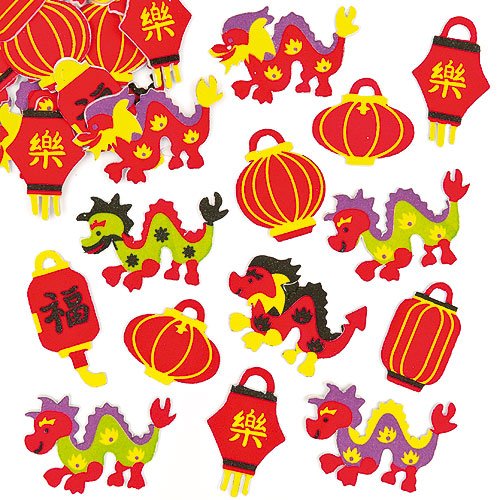 Chinese New Year Stickers for Children to Decorate Cards and Crafts (Pack of 100)