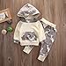 Baby Boy Girl 2pcs Christmas Suit Hooded Deer Print Long Sleeve Top+Long Pants (0-3months, Beige)
