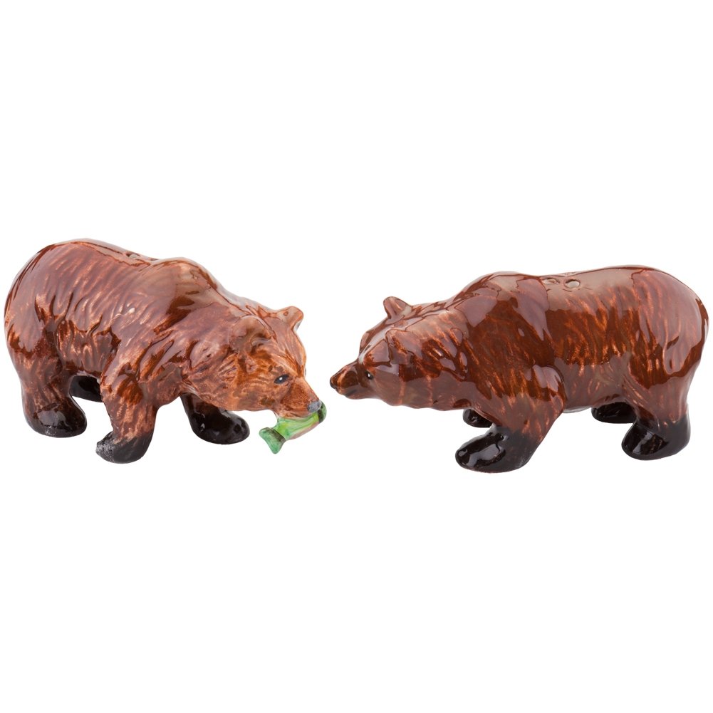 North American Grizzly Bear Salt & Pepper Shakers Set S/P