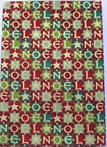 A4 sheet of self adhesive fabric for cardmaking & craft - Christmas - Noel blocks