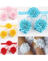 ROEWELL&reg; 5 Sets of Baby's&Girl's HeadBands/ Hair Bows and Barefoot Sandals Flower