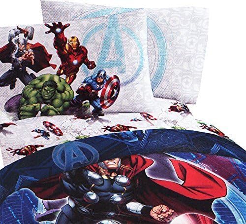 4pc Marvel Avengers Suit Up Full Bed Sheet Set by J Franco