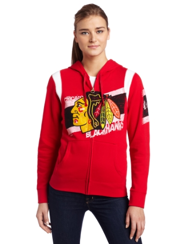 NHL Women's Chicago Blackhawks Tremendous Fan Fleece Full Zip Hood