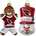 NFL Arizona Cardinals Blown Glass Gingerbread Man & Top Hat Snowman Ornament 2-Pack