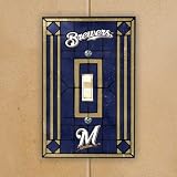 Milwaukee Brewers - MLB Art Glass Single Switch Plate Cover