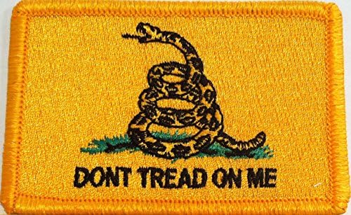 The Gadsden FLAG DON'T TREAD ON ME Flag Embroidered With VELCRO Patch MC Biker Military Tactical Shoulder GOLD Emblem #313