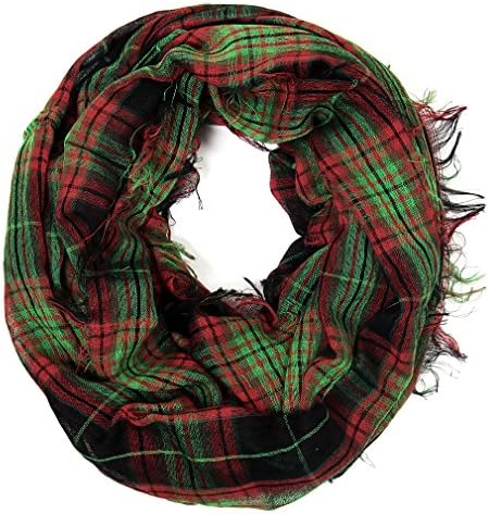Scarfand's Mixed Infinity Brick Scarf (Tartan Green)