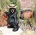 Atlantic Collectibles Rustic Forest Black Bear Outdoor Hiking Figurine W/ Solar LED Light Lantern Lamp