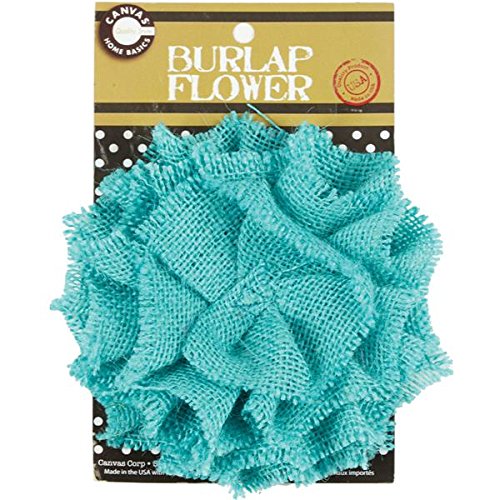 Canvas Corp CVS2087 Burlap Flower, 4-Inch, Aqua
